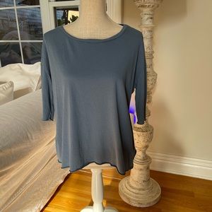 Frank & Eileen Tee Lab Daphne Lux Knit Tee, Size M, Dusty Blue